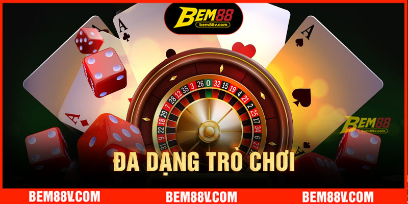 Giao diện tổng quan sảnh casino BEM88 trực quan, đa dạng